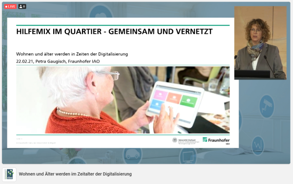Petra Gaugisch vom Kompetenzzentrum-Partner Fraunhofer IAO stellte das Konzept Hilfemix im Quartier vor.